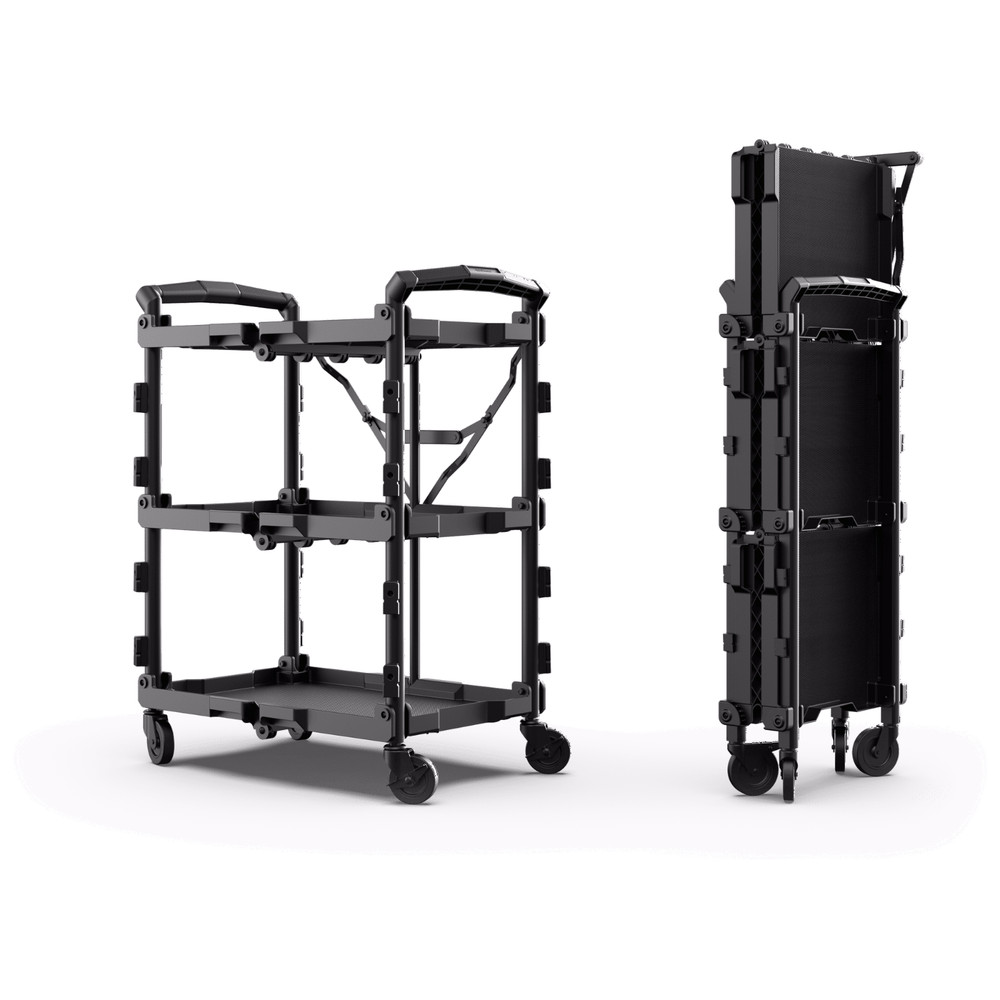 Hyper Tough Hyper Stack New Foldable Collapsible Utility Cart, Black