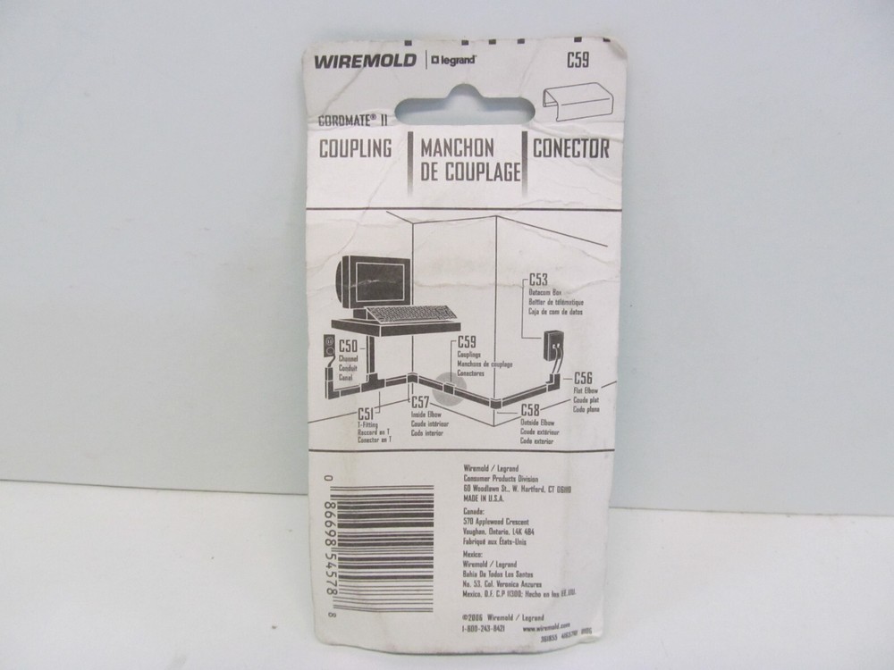 Legrand Wiremold C59 Coupling connector, Plastic, White