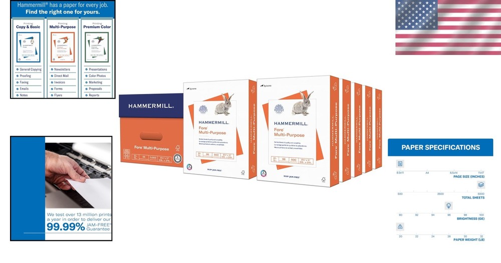 10 Ream Fore Multipurpose Copy Paper - 5000 Sheets