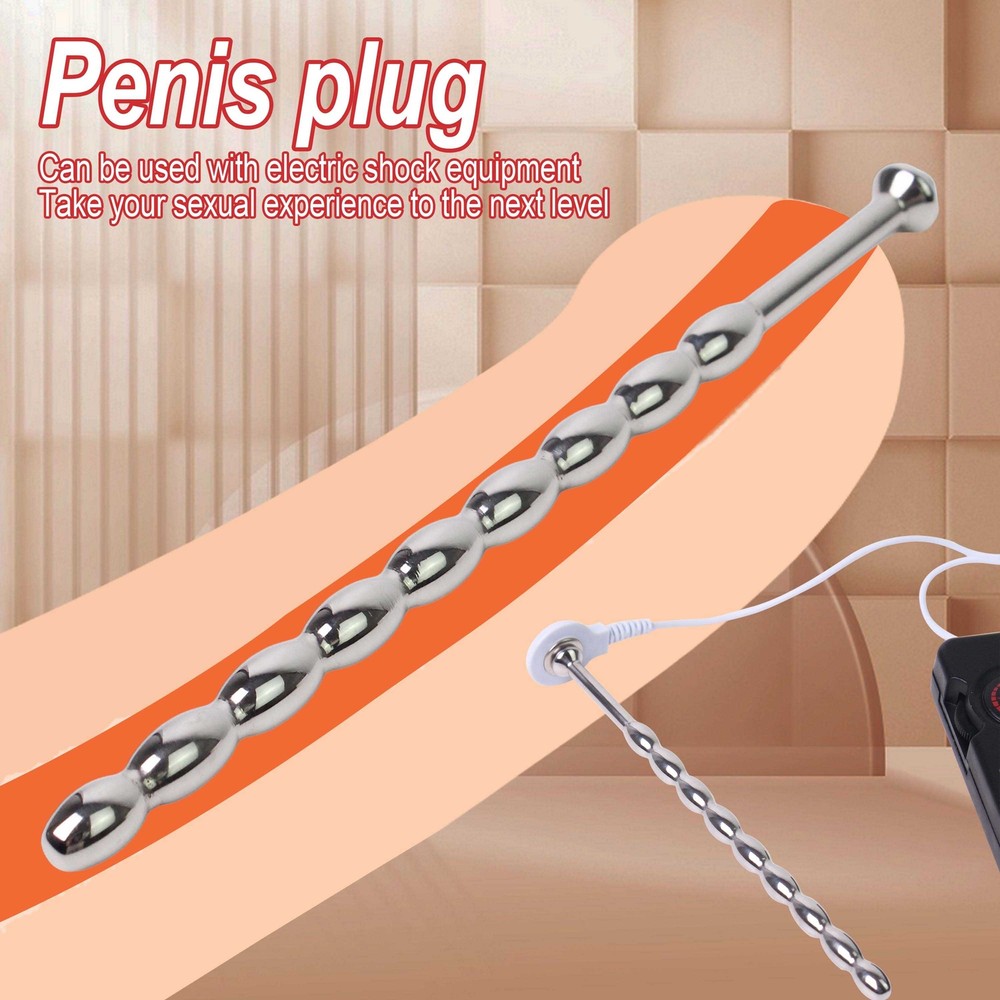 E-stim Stainless Steel Long ring Sounding Plug insertPlug Rod Stretcher for Men