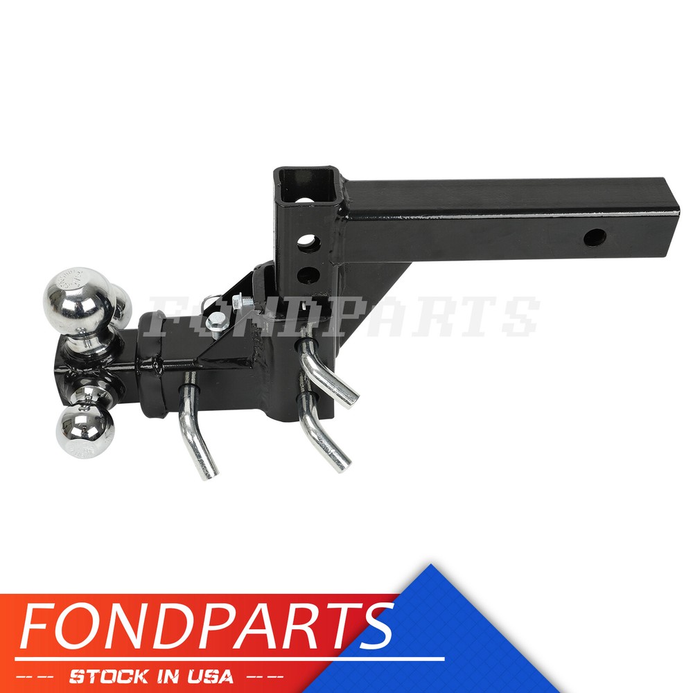 3 Ball Adjustable Drop-Turn Trailer Tow 2" Hitch Mount Towing Truck Solid HD NEW