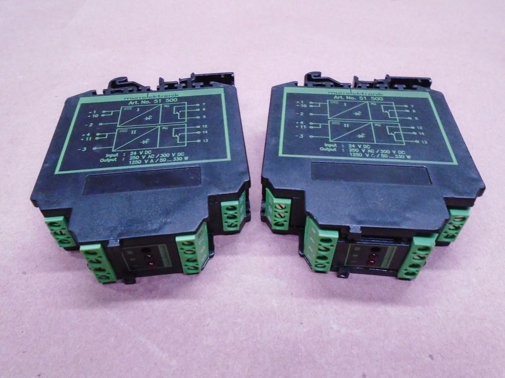2 Lot Murr Electronik Art No 51 500 Relay Module 24 Volt DC