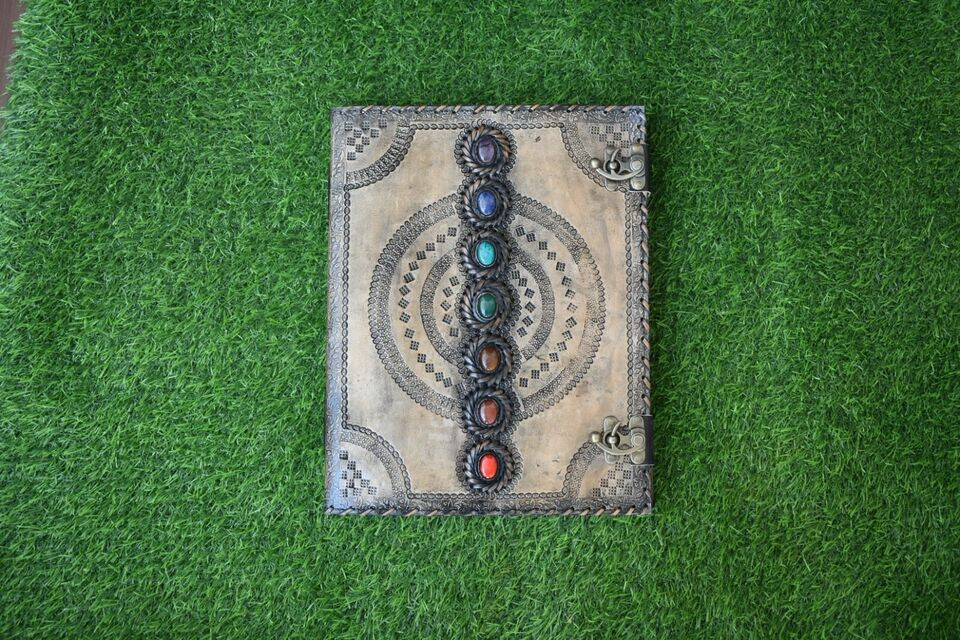 leather journal handmade blank journal seven stone journal antique diary
