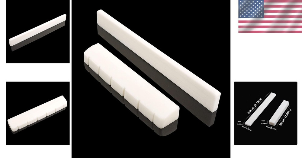 Natural Bone Bridge Saddle and Nut for Classical Guitars – Lightweight & Durable