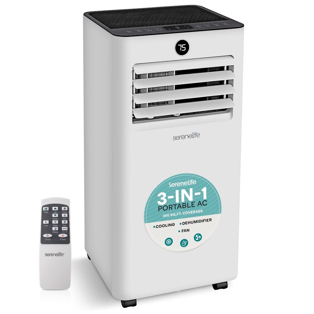 SereneLife Portable Air Conditioner 1000 BTU (ASHRAE)Compact Cooling (Gray)