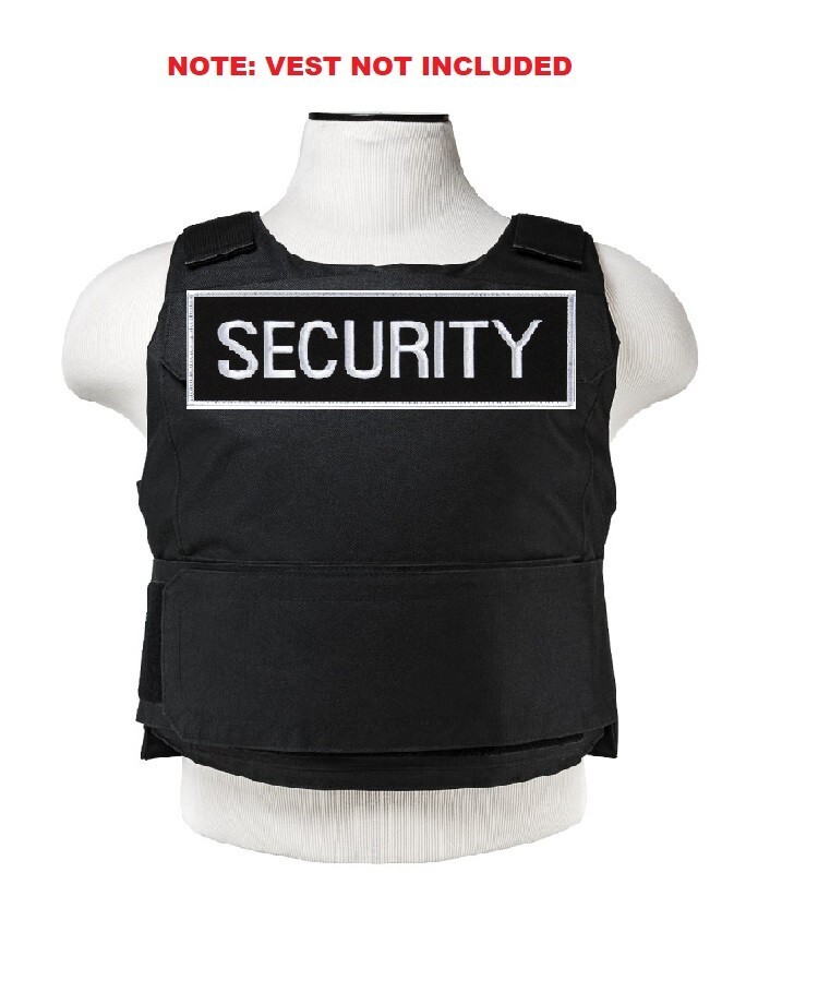 SECURITY PATCH PVC Hook and Loop Patch 4" x 9" for Tactical Vest- Black