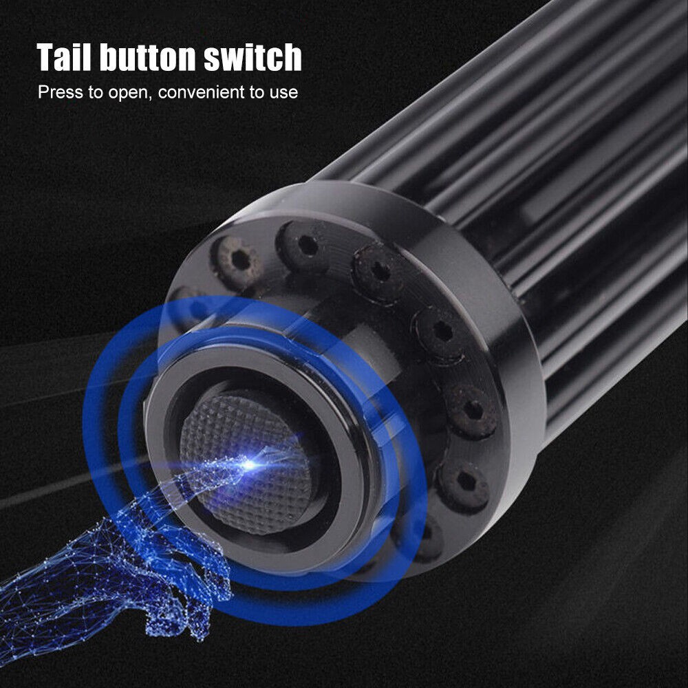 10 Watt Adjustable High Power Blue Burning Laser Pointer Visible Dot Torch Light