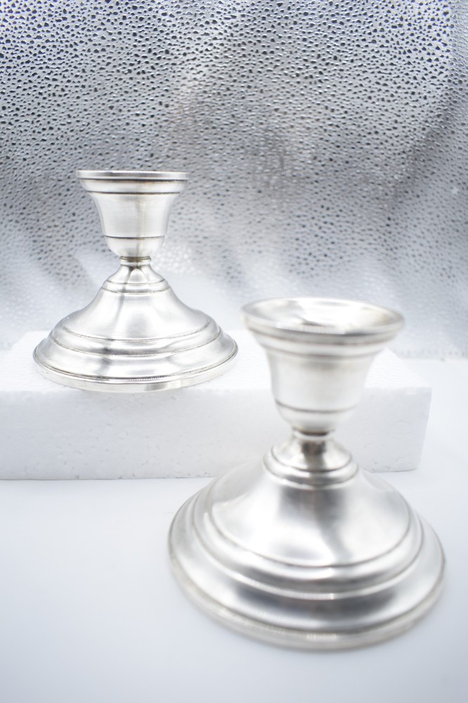 Vintage Sterling Silver Weighted Candlesticks Pair