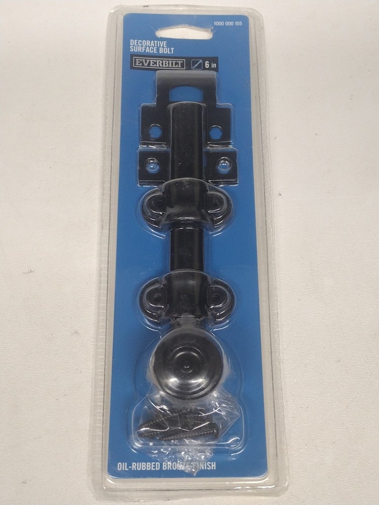 1 Everbilt Decorative Surface Bolt Kit Oil-Rubbed Bronze 6" 1000000155