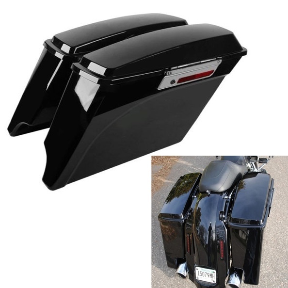 5'' Stretched Saddlebags & Conversion Bracket Kit Fit For Harley Softail 84-17