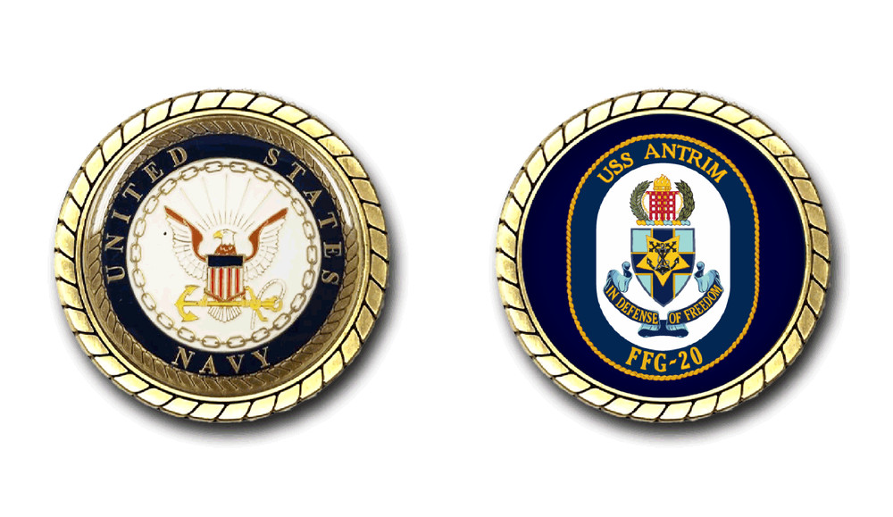 USS Antrim FFG-20 Crest Challenge Coin