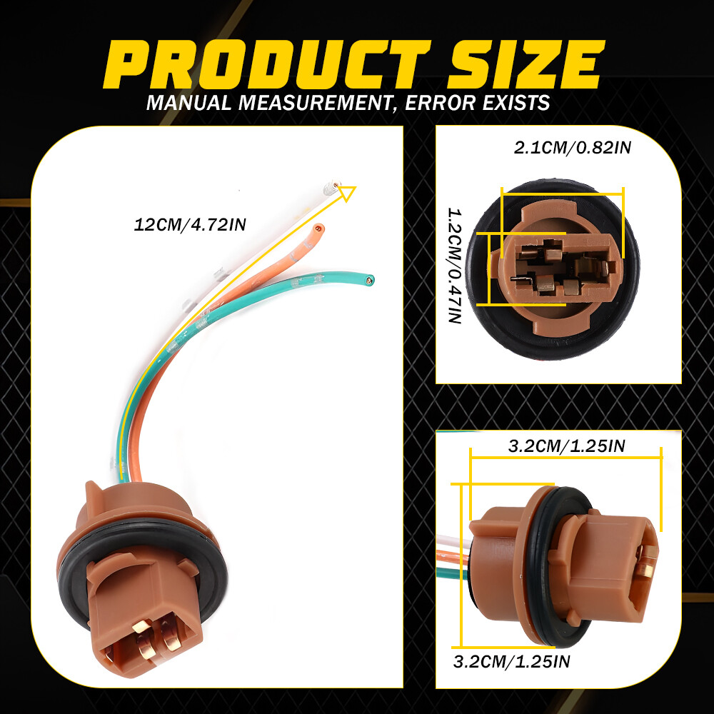 2x Pigtail Wire 2644 Female Socket 7443 Two Harness Front Turn Signal Plug