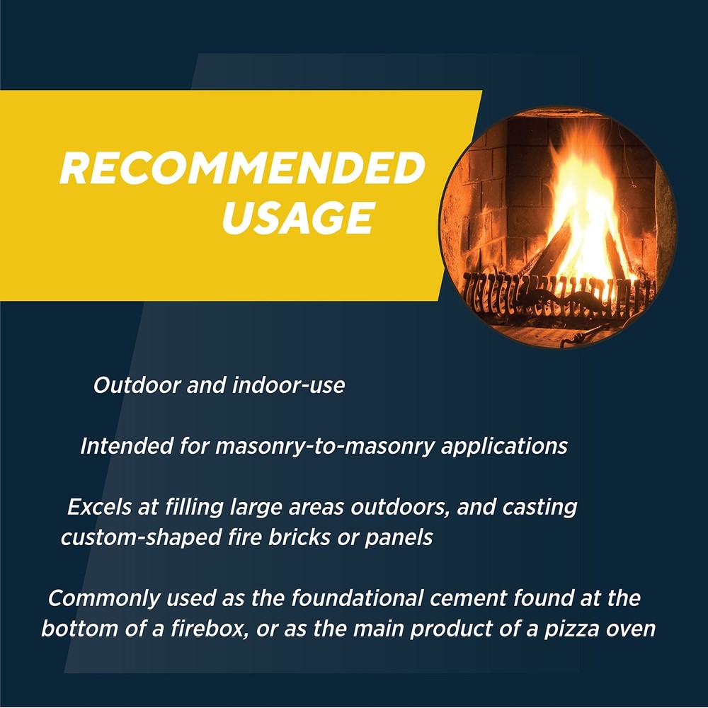 Rutland Castable Refractory Cement 25 Pound - High Temperature Fireplace & Wo...