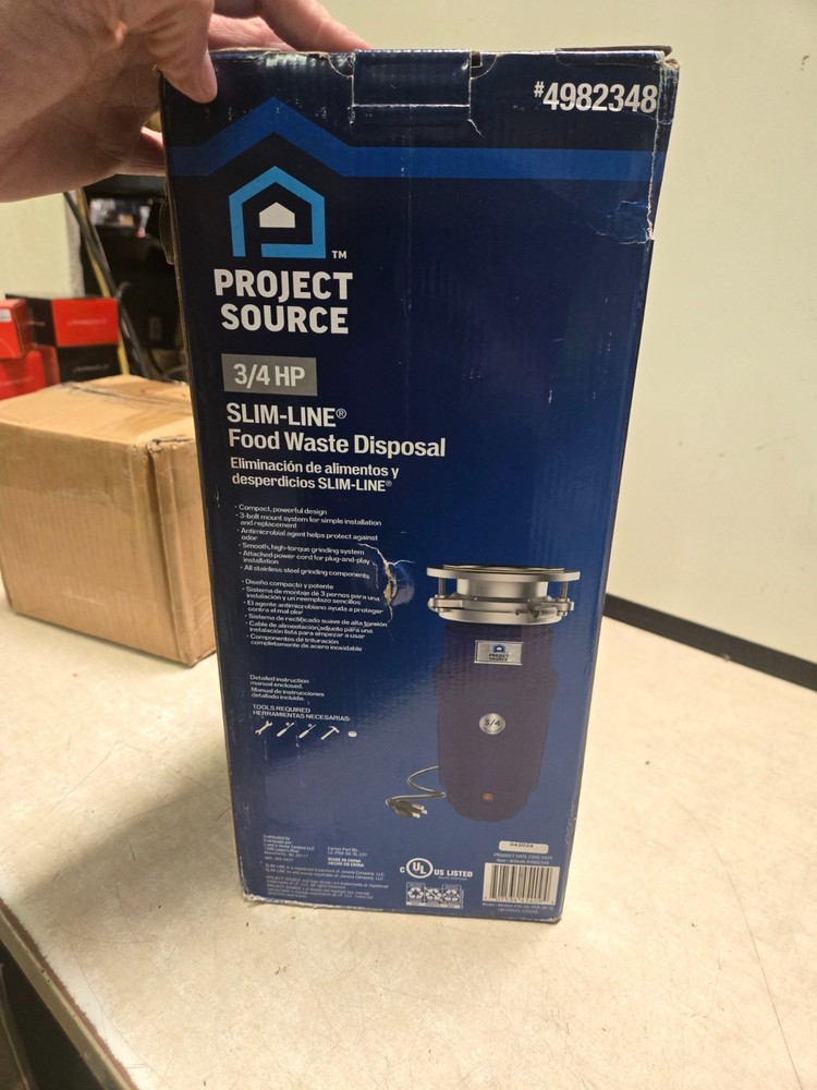 Project Source Corded 3/4-HP Continuous Feed Noise Insulation Garbage Disposal