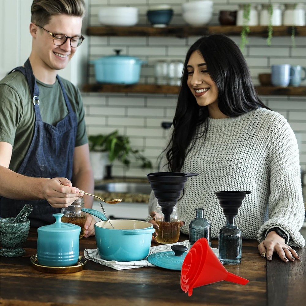 Multi-Purpose 6-Piece Kitchen Funnel Set, Ideal for Canning & Liquid Transfers
