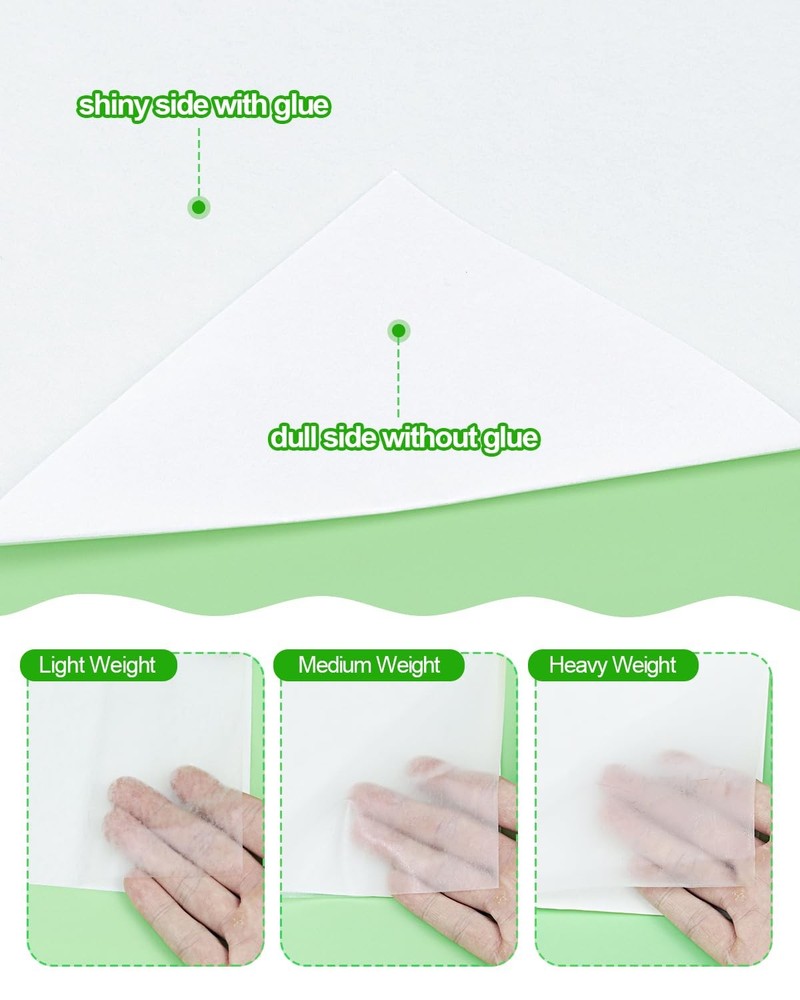 Double Sided Iron On Adhesive Sheets: 20 PCS Heavy Weight A4 Size Double-Side...
