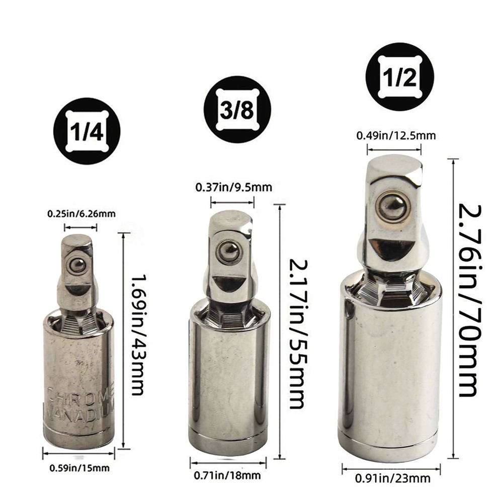 Diverse Uses Compact Joint Socket Kit Featuring Essential Ratchet Adapters