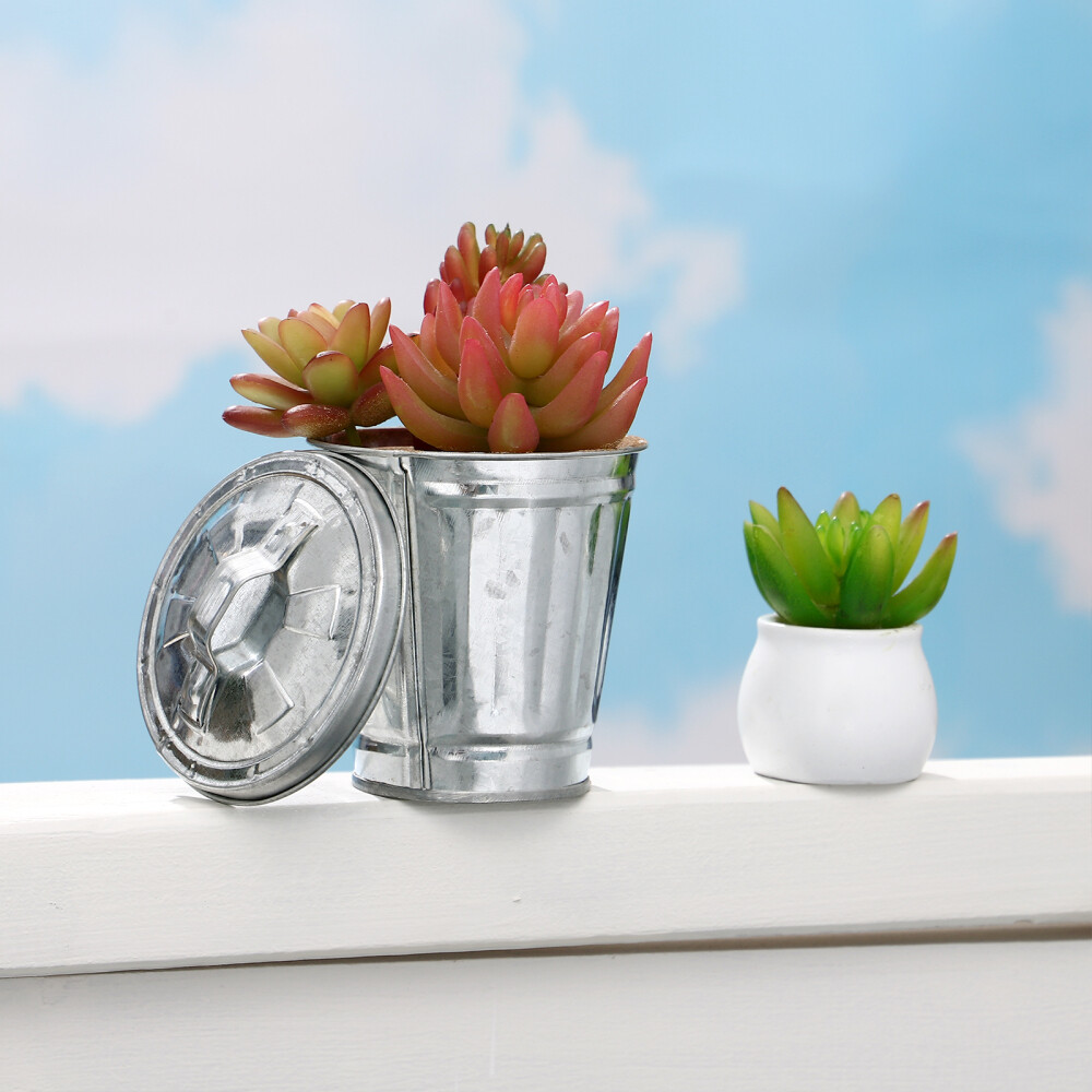 Small Garbage Can Galvanized Trash Can Lid Garbage Recycling Container