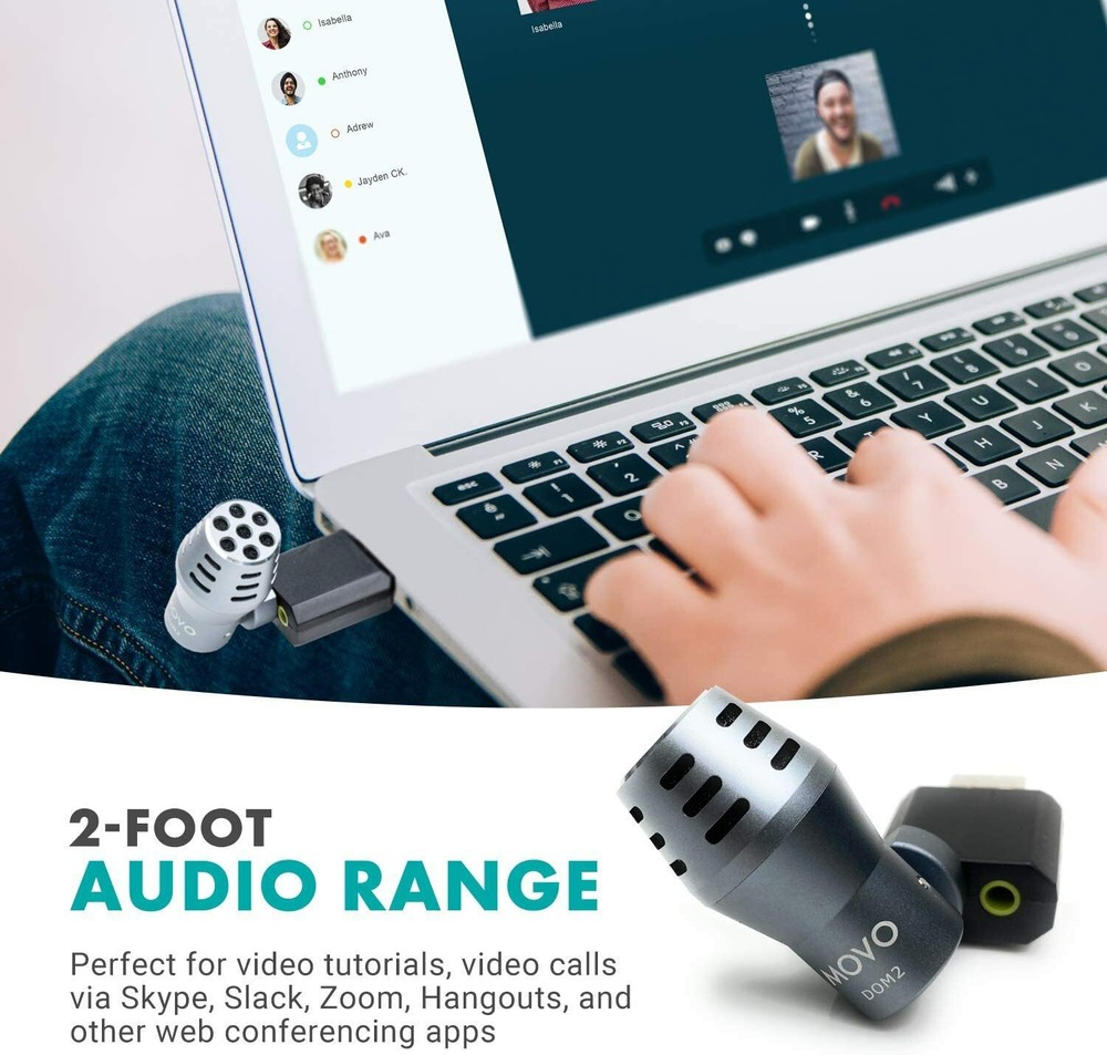 Movo DOM2-USB Mini Omnidirectional USB Computer Microphone for PC and Mac