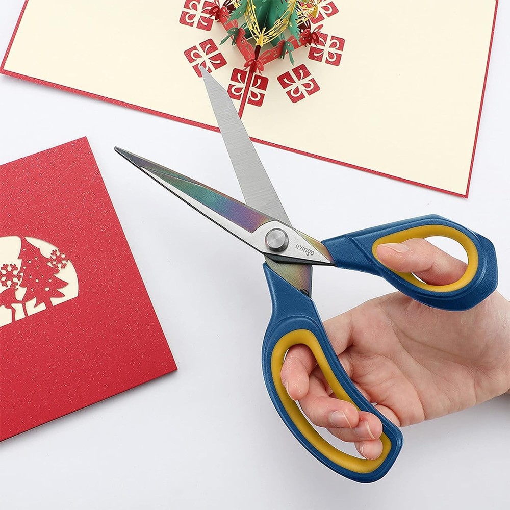 Two-Piece Set of Sharp Fabric Scissors - Heavy-Duty Multi-Purpose Scissors