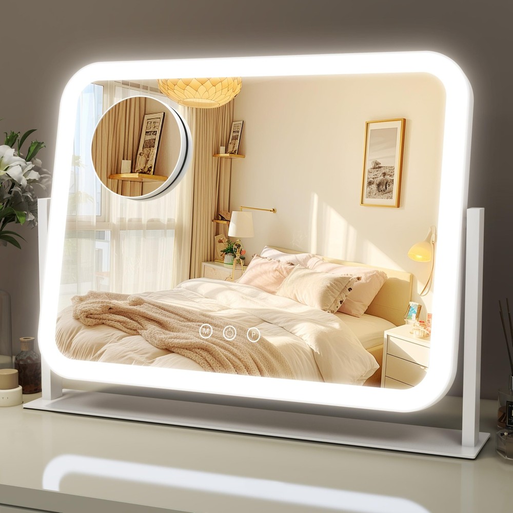 Lighted Makeup Mirror, 17"x13" Vanity Mirror with Lights, 10X Magnification, ...