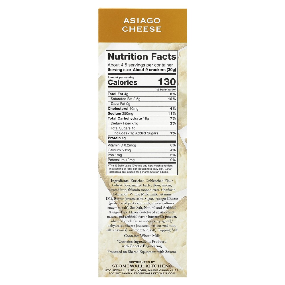Down East Crackers, Asiago Cheese , 5 oz (142 g)