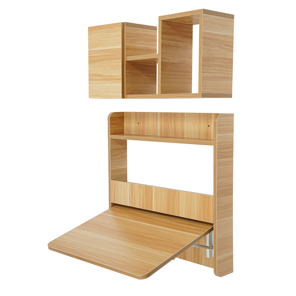 Wall Mounted Bookshelf Folding Space Saving Wall Mounted Table Laptop Desk