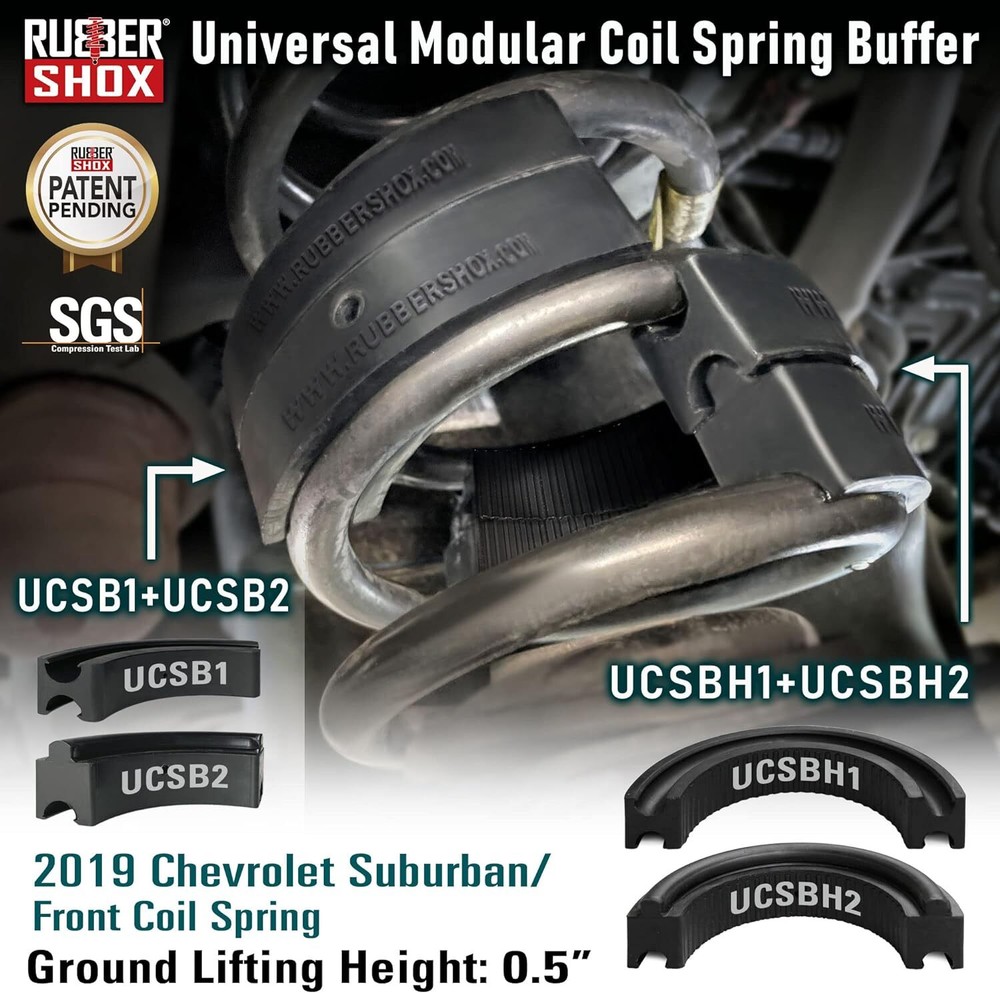 RubberShox Universal Modular Automobile Coil Spring Buffer Spacer 1/2 circle