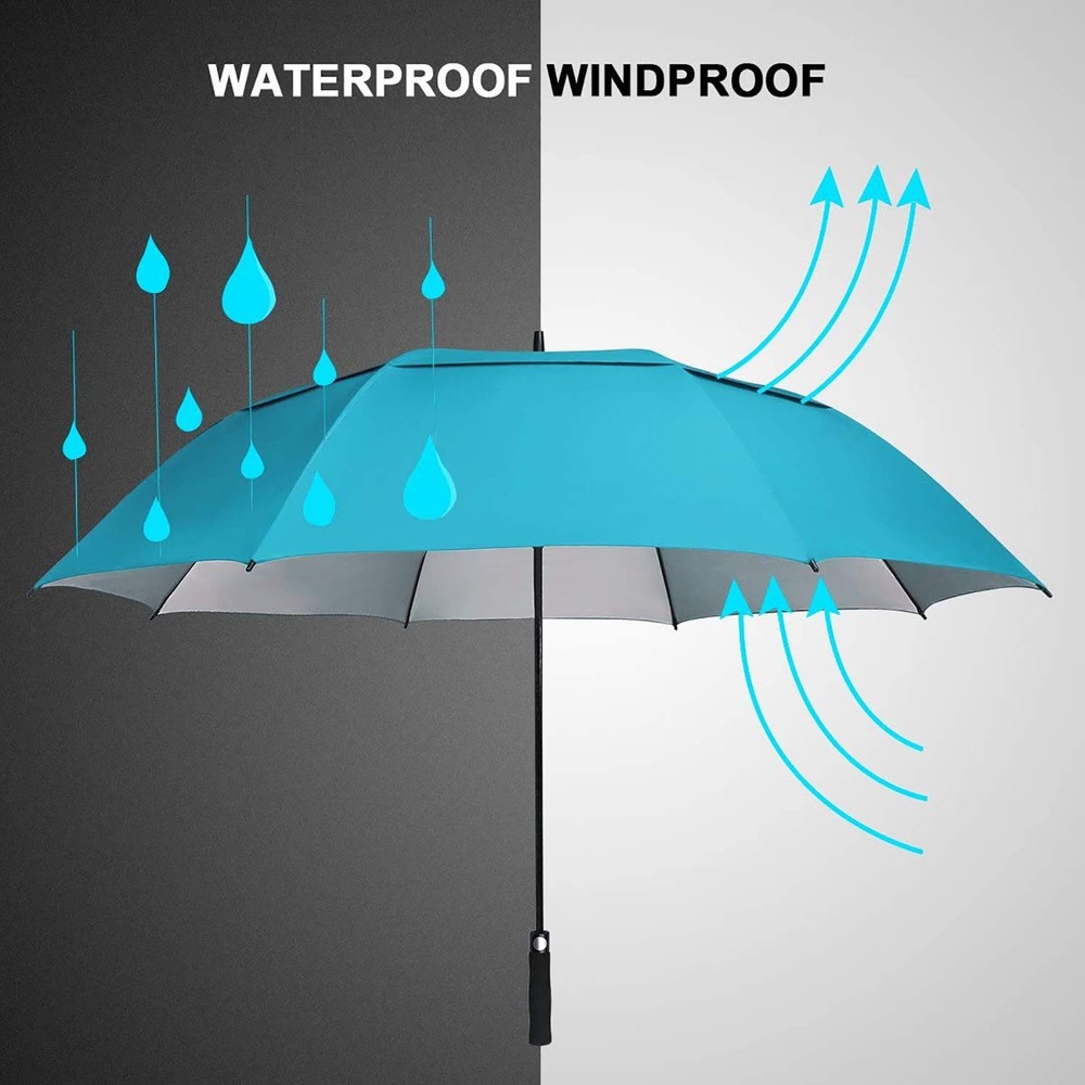 G4Free 68 inch Oversize Windproof Automatic Open Golf umbrella Double Canopy Ven