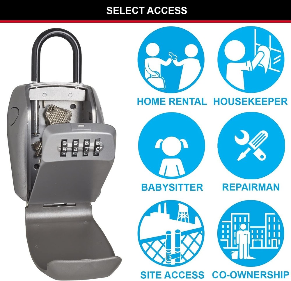 Heavy Duty Portable Key Storage Box with Combination Lock for Easy Access