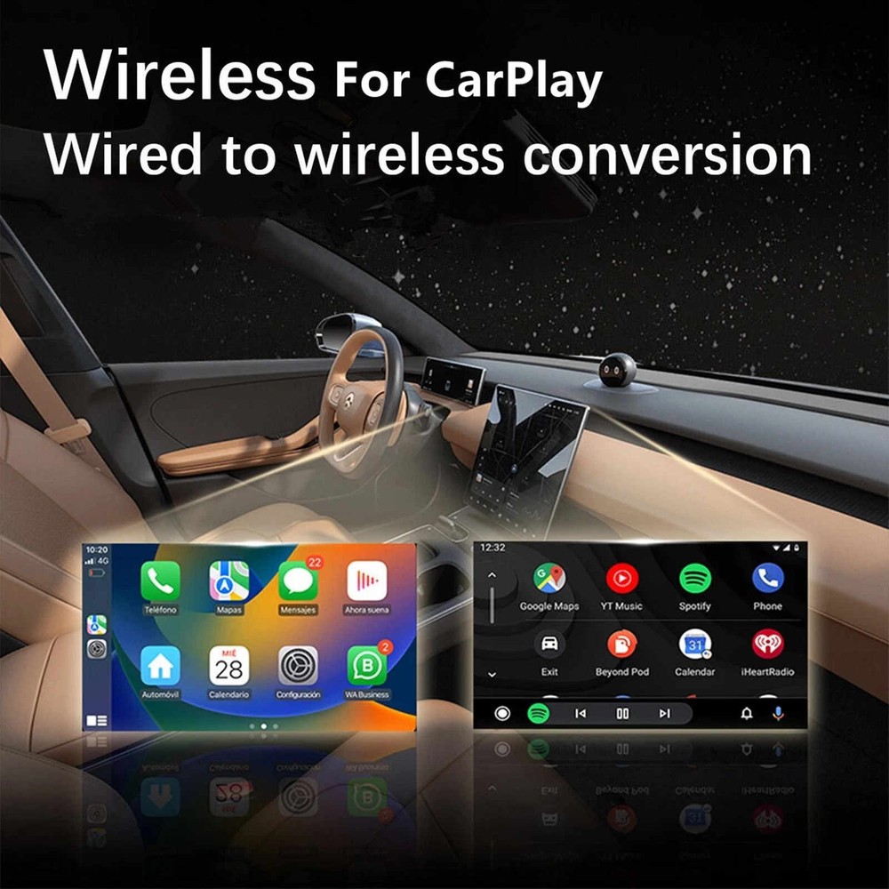 For Apple CarPlay Wireless USB Adapter Bluetooth 5.0 for iOS Android Auto System