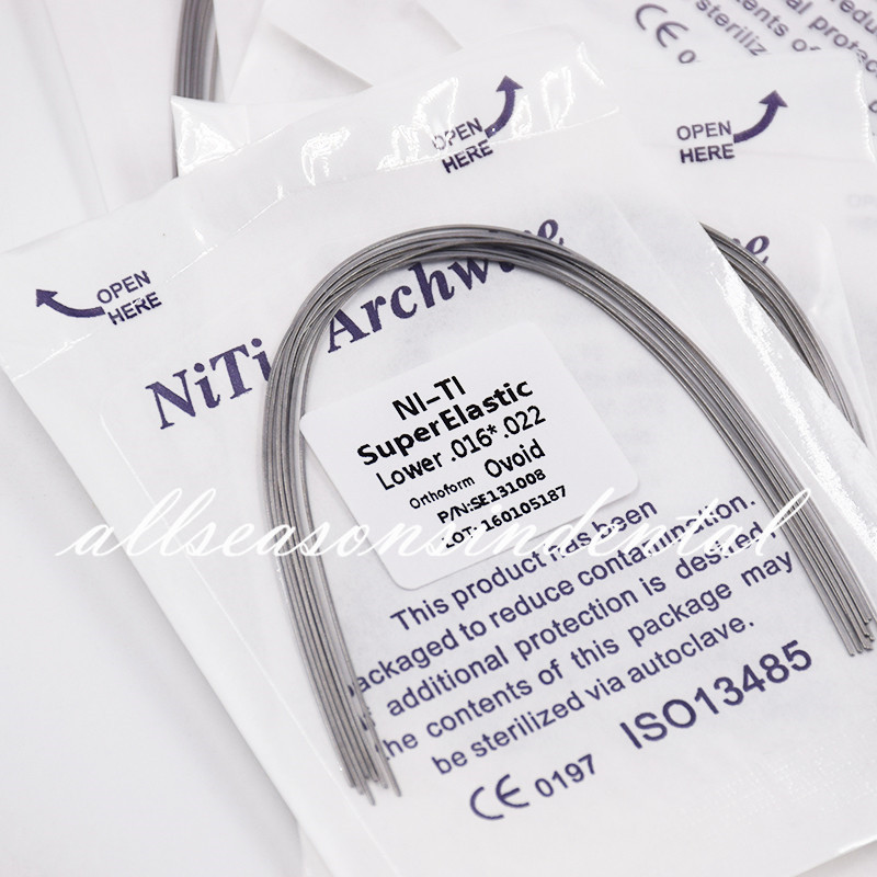 50 Pack Dental Super Elastic Niti Rectangular Arch Wire Ovoid Form Upper/Lower