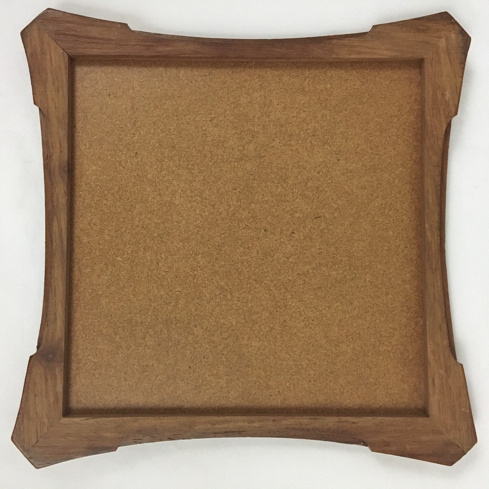 VTG Fruit Basket Tile Wood Trivet Decor