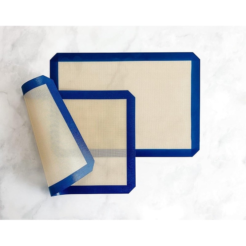 Nonstick Silicone Baking Mats Set 2 Reusable Oven Safe Half Sheet Baking Surface