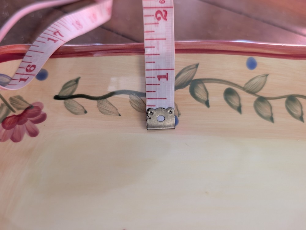 Pfaltzgraff Napoli Floral Rectangular Serving Tray Platter 16"x11" Hand Painted