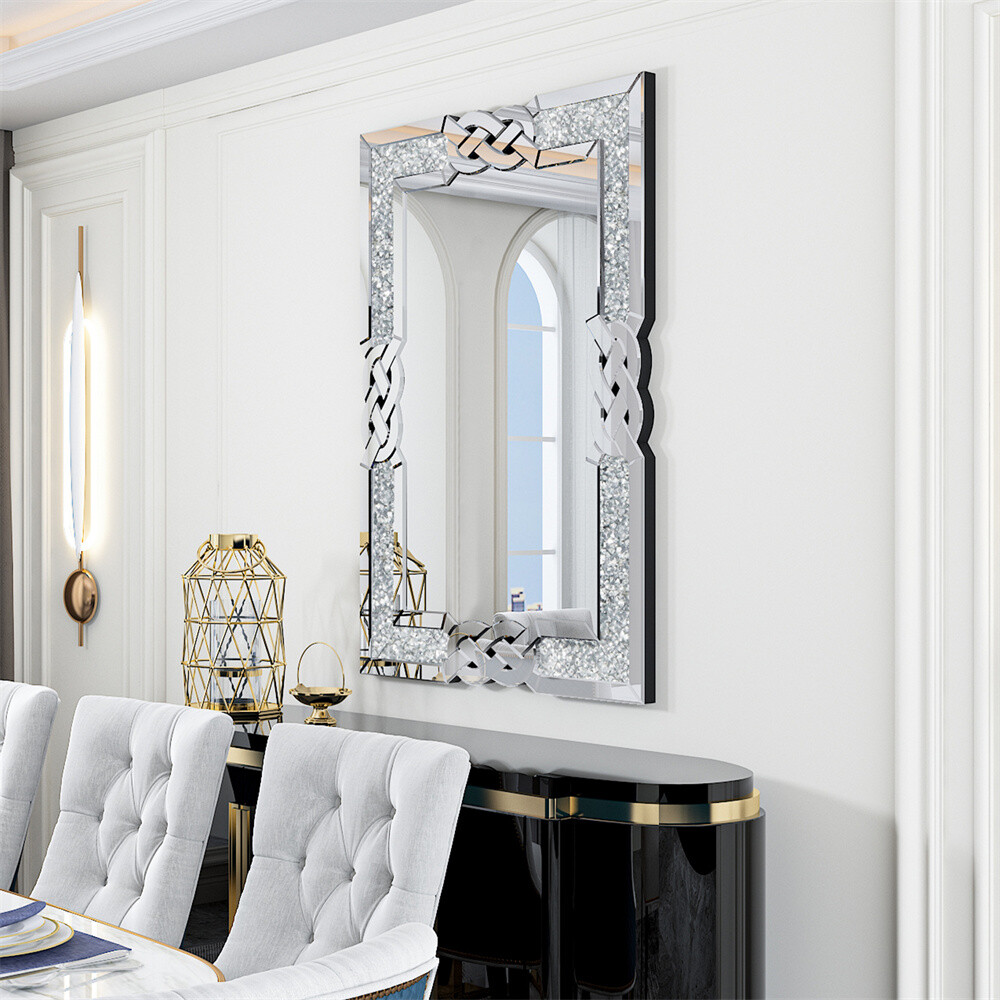 Crystal Mirror Crush Diamond Silver Mirrors for Wall Decor Rectangle Mirrors NEW