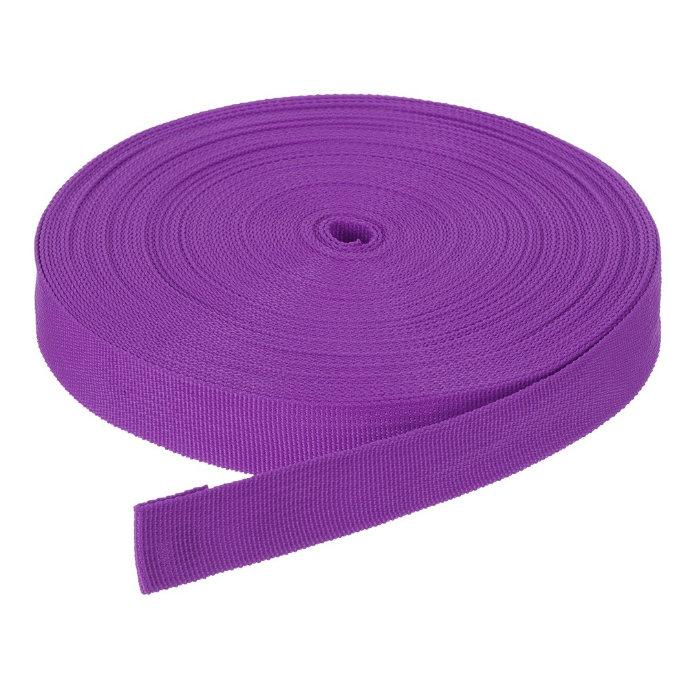 50 Yard x 1 Inch Width Nylon Webbing Strap Poly Flat Webbing Strapping Purple