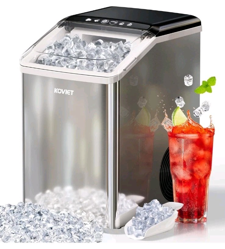 Koviet Countertop Ice Maker, 42lbs a Day, Makes Soft Pebble, Chewable, Crushed