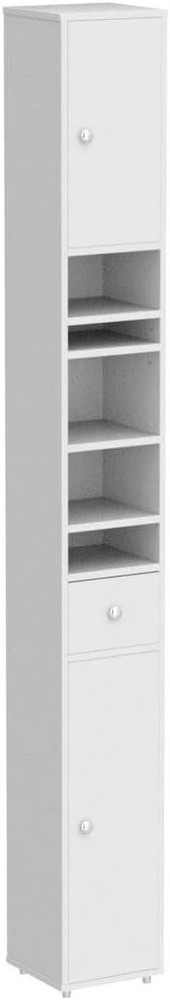 Bathroom Tall Cabinet with 1 Drawer 2 Doors Adjustable Shelves Storage Cupboard