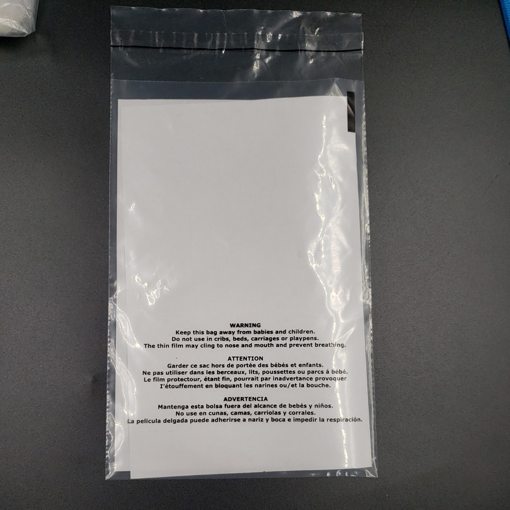 Clear Poly Bags Packaging Bag with Suffocation Warning 6x9 Self Seal 100 PACK