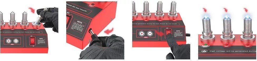 Car Spark Plug Tester Analyzer Ignition Coil Test Detect 5Socket Diagnostic Tool