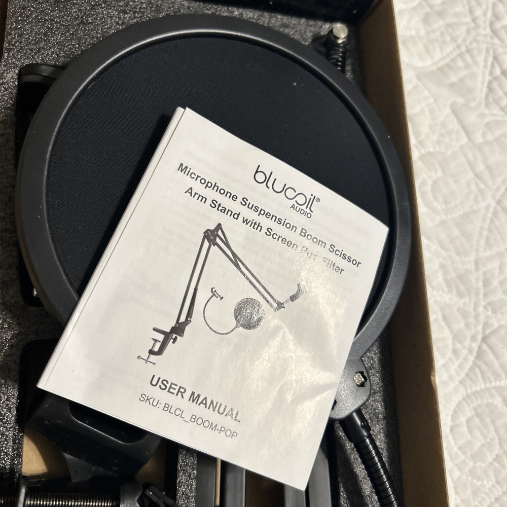 Blucoil Microphone Boom Arm Plus Pop Filter BLCL NOB