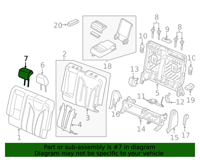 Genuine Ford Head Rest Assembly FA1Z-58611A08-BS