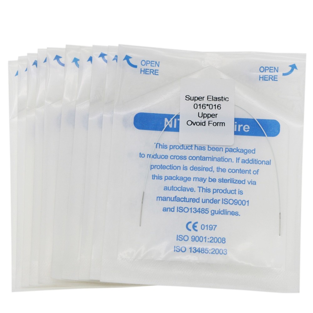 10Pcs Dental Orthodontic Arch Wires Super Elastic White Rectangular Ovoid Form