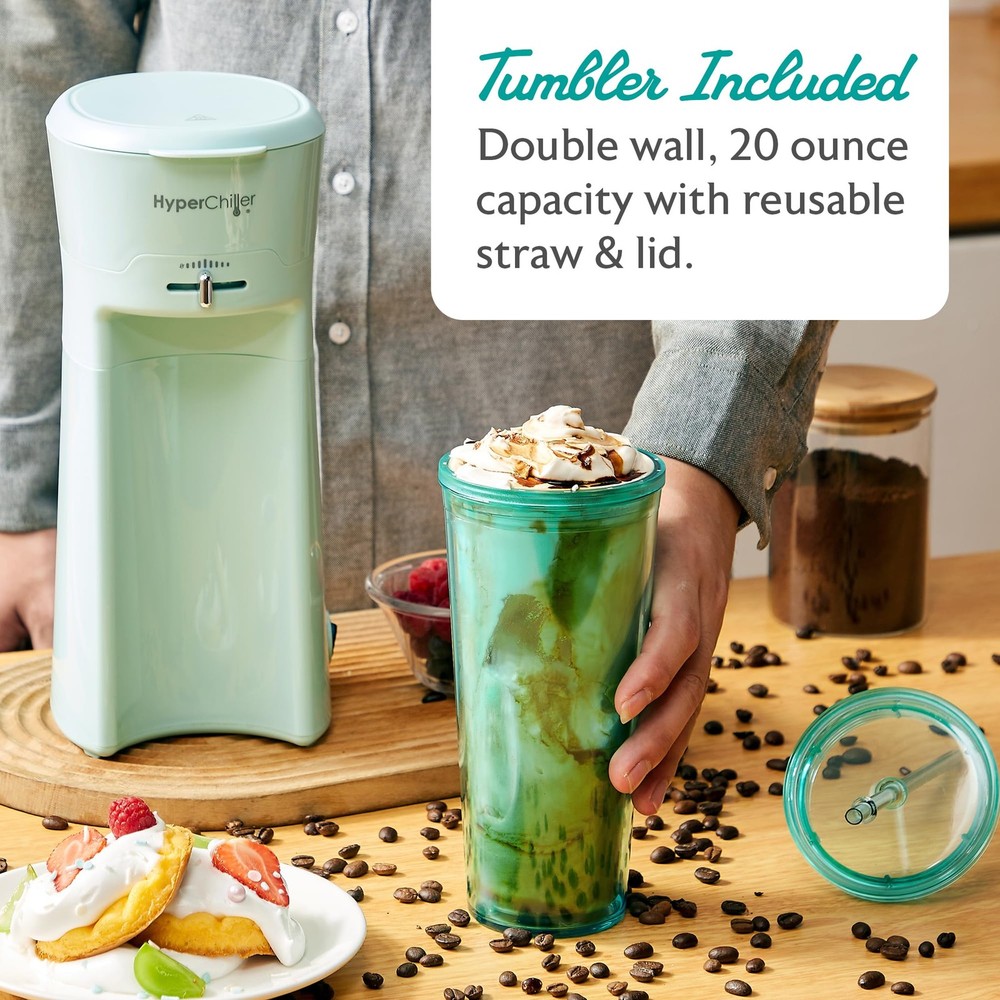 HyperChiller EHC824 Iced & Hot Coffee Maker, Adjustable 2.5 Cups, Mint