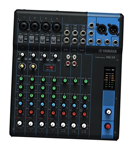 MG10 10-Input Stereo Mixer , Black 10-input Standard Mixer