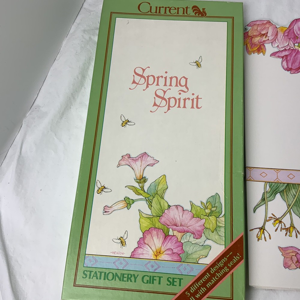 Current “Spring Spirit” 1981 Stationery Set - Fold A Notes & Note Cards….