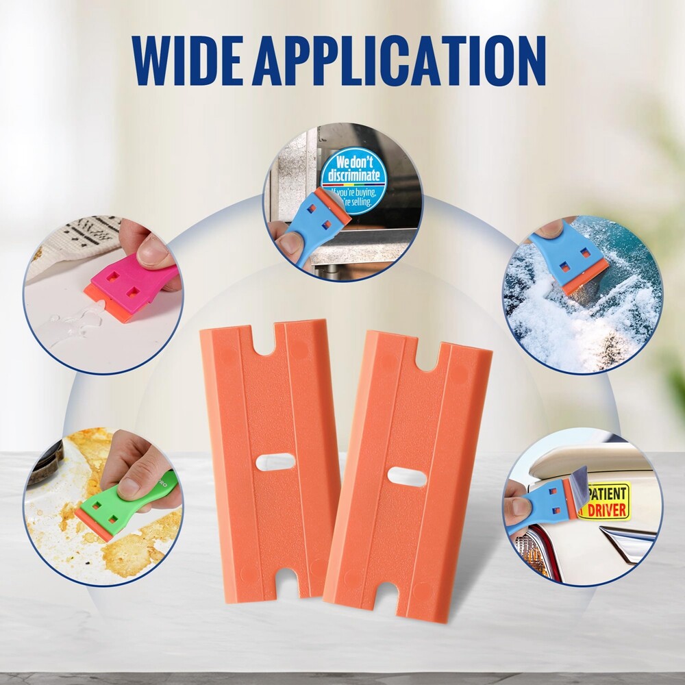 WORKPRO 200PC Double Edged Scraper Blade Plastic Razor Blade Sticker Removal Set