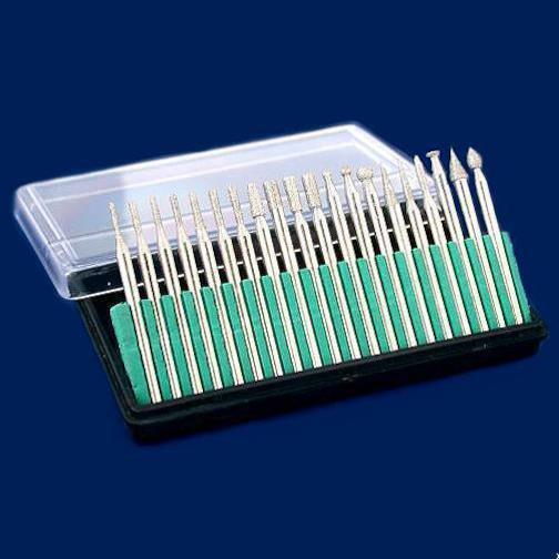 20pc 1/8" SHANK LAPIDARY DIAMOND COATED BUR DRILL BITS FITS SET