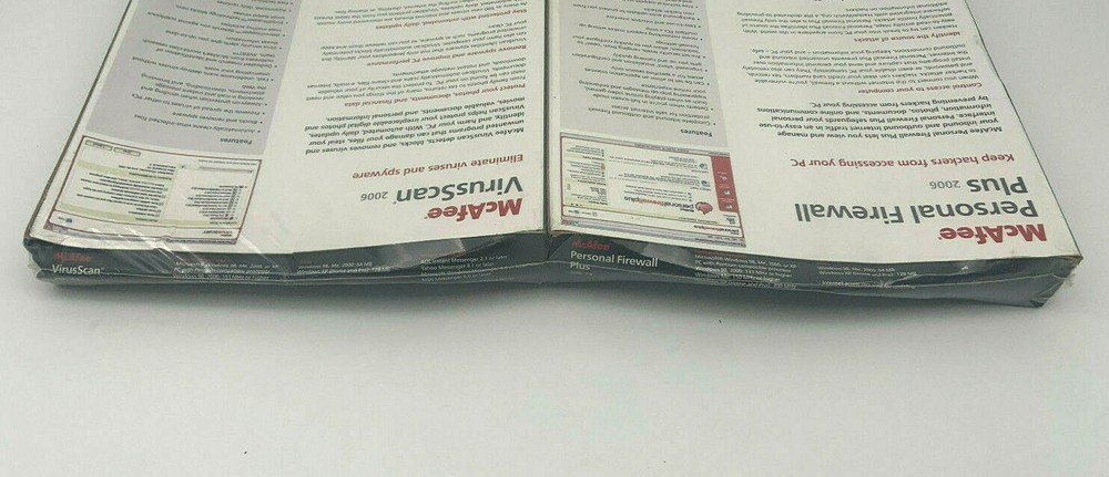 McAfee VirusScan 2006&Personal Firewall Plus 2006 Vintage Security Software NOS